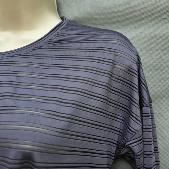 Lululemon Striped Sheer Long Sleeve Tie Your Practice Silky Shirt Asymmetrical - Picture 3 of 7